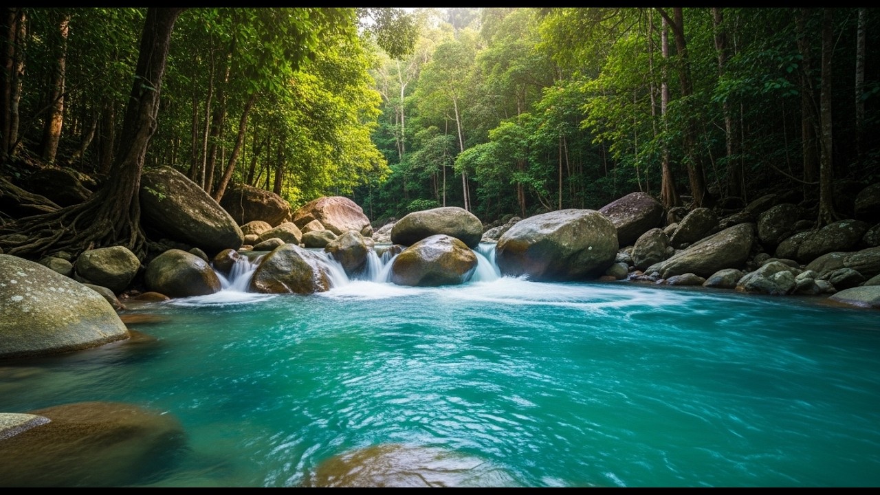 River Flowing Birds Chirping | Calm Nature Ambience to Start Your Morning with Peace and Focus