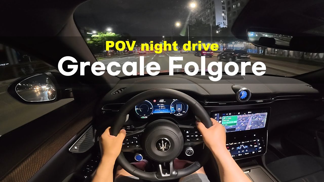 2026 Maserati Grecale Folgore POV night drive