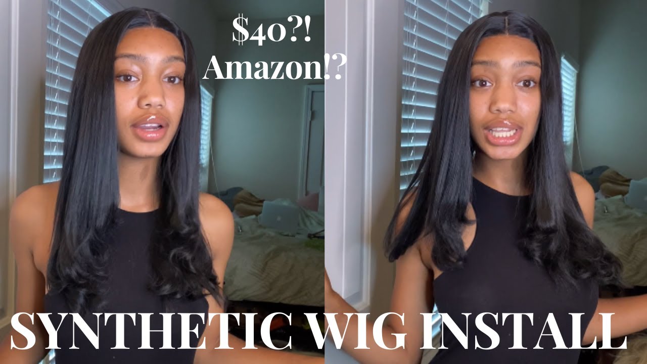 AFFORDABLE SYNTHETHIC WIG INSTALL!! ONLY $40!! Are amazon wigs worth it??