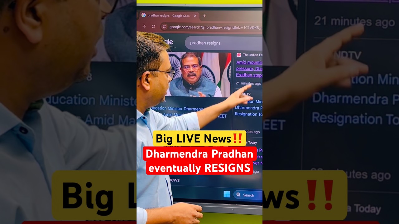 LIVE News‼️Dharmendra Pradhan resigns ✅ #englishbysantoshray #ytshorts #shorts #neetpaperleak
