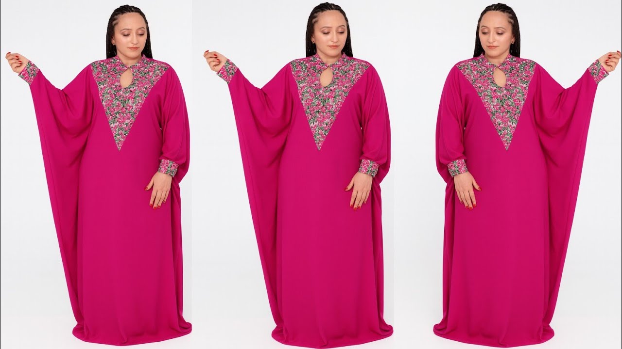 Jinsi ya kukata na kushona gauni refu lenye muundo wa V/V Neck/Elegant African Kaftan Design ✨