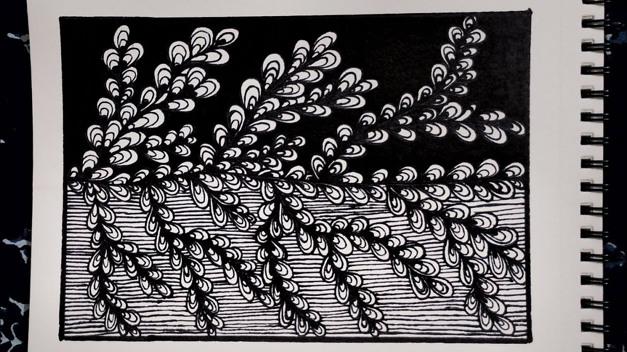 Mindful Zentangle Art Tutorial | Relaxing Pattern Drawing #art #drawing #fyp 