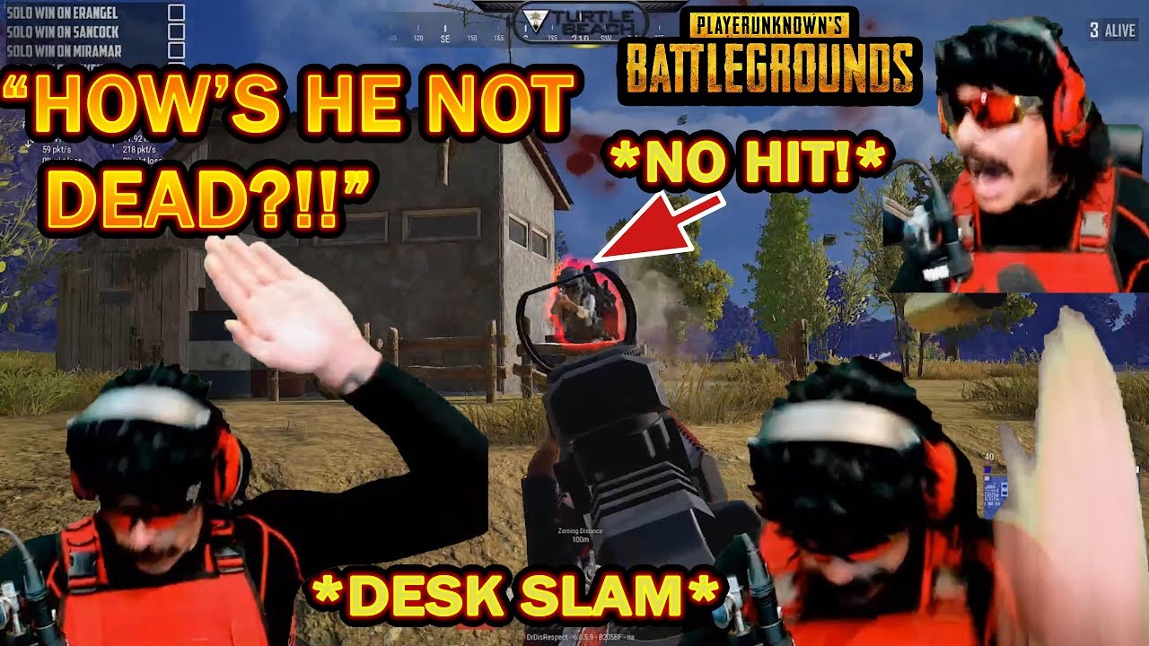DrDisrespect's MASSIVE Desk SLAM & RAGE at PUBG Hit Reg! (Shots Did NOTHING!)