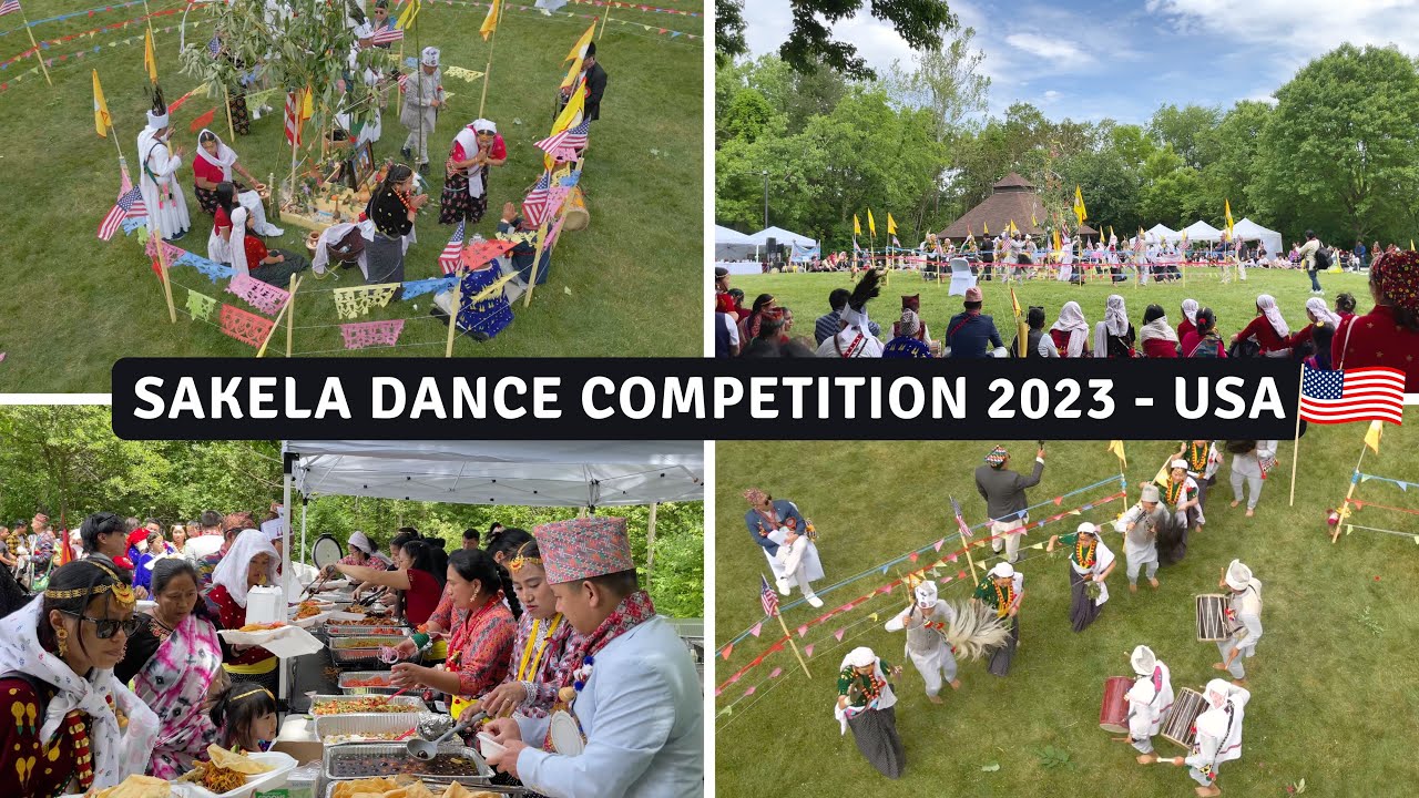 साकेला उभौली चाड 2023 😍 Sakela Dance Competition at Ohio, USA 🇺🇸 || Nepali Street Food