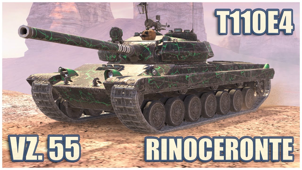 T110E4, Vz. 55 & Rinoceronte • WoT Blitz Gameplay