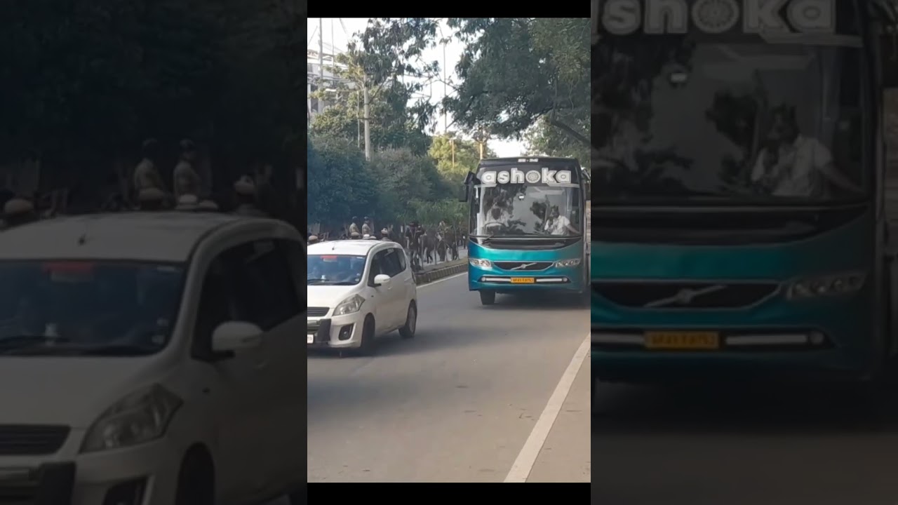 Indian Cricket Team Convoy || Team India Bus #shorts