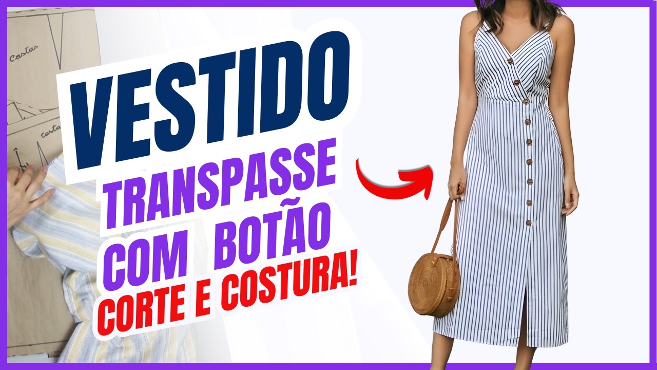 Corte e Costura Vestido Transpasse Elegante