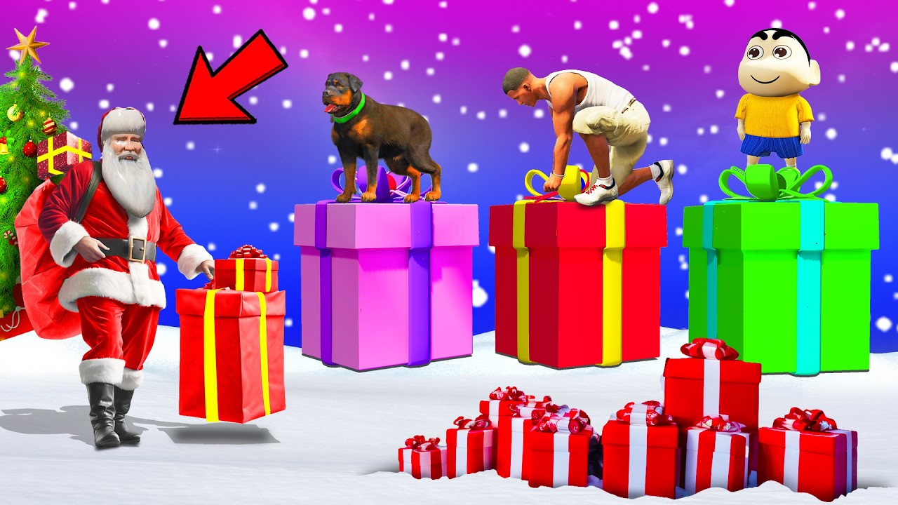 SHINCHAN AND FRANKLIN GOT AMAZING CHRISTMAS GIFTS FROM SANTA CLAUS IN GTA 5