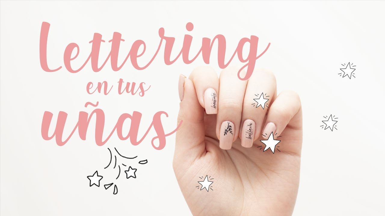 💅 HAZ tus PROPIOS STICKERS CASEROS con LETTERING Y FLORES LINDAS para UÑAS (TU ARTE en tus uñas) 🎨🖌️