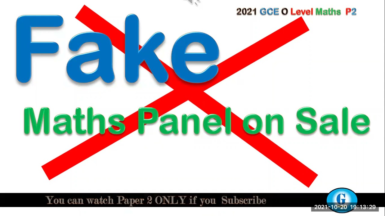 Fake News| GCE Maths Panel is NOT FOR SALE - Beware of social media