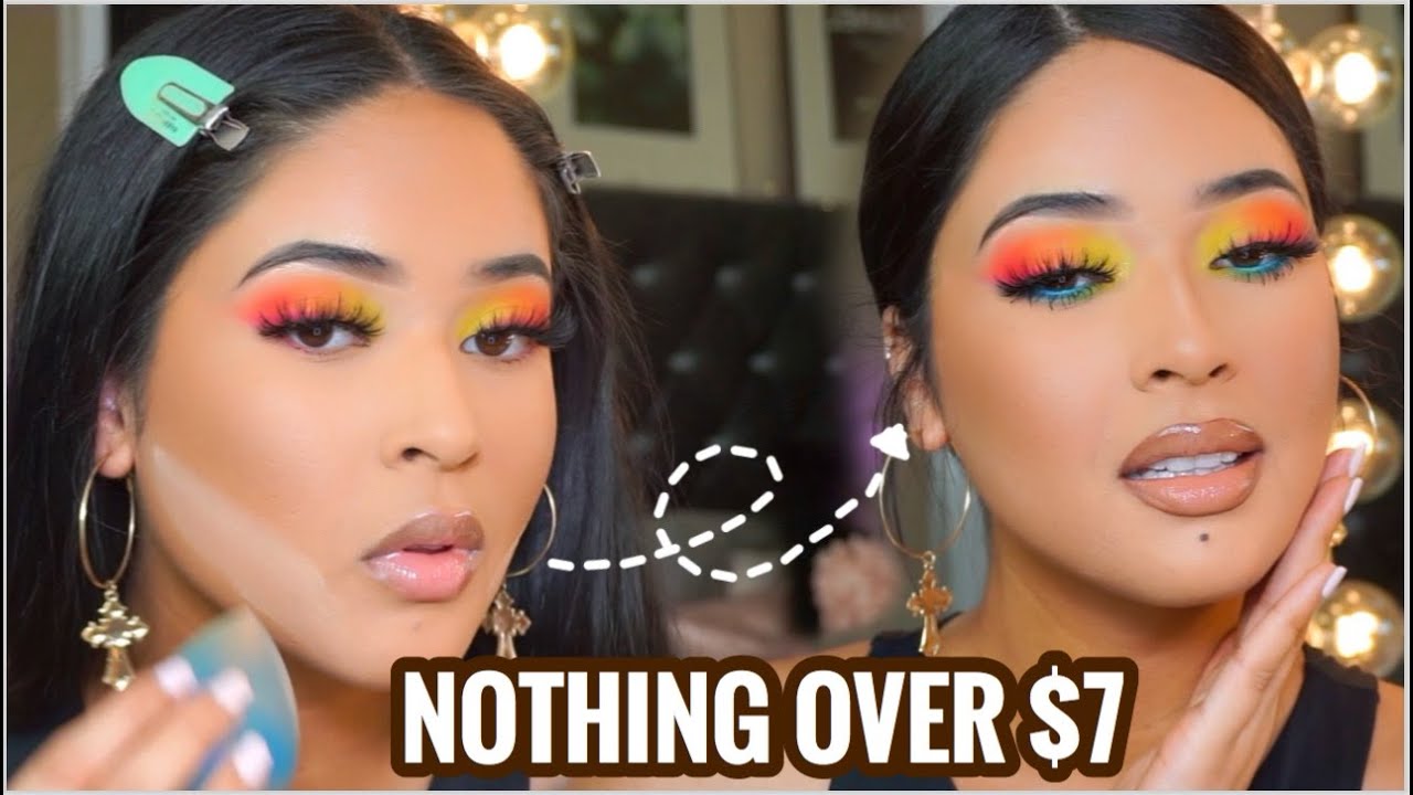 FULL FACE UNDER $7: DRUGSTORE FULL COVERAGE GLAM | AFFORDABLE MAKEUP TUTORIAL + MAKEUP BRUSHES 🌴