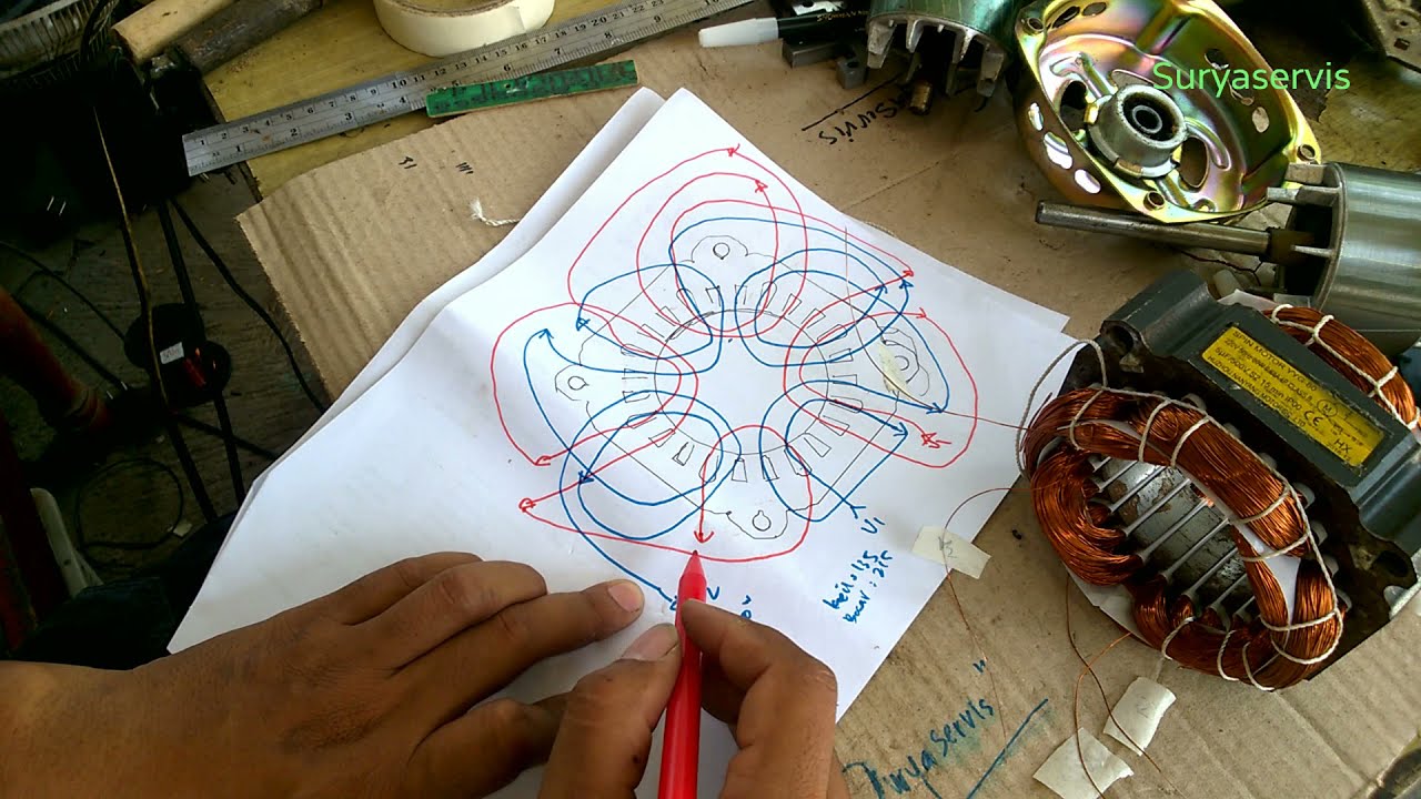 Skema Dinamo Pengering Dan Penyambungan Kabel | Schematic Spin Motor