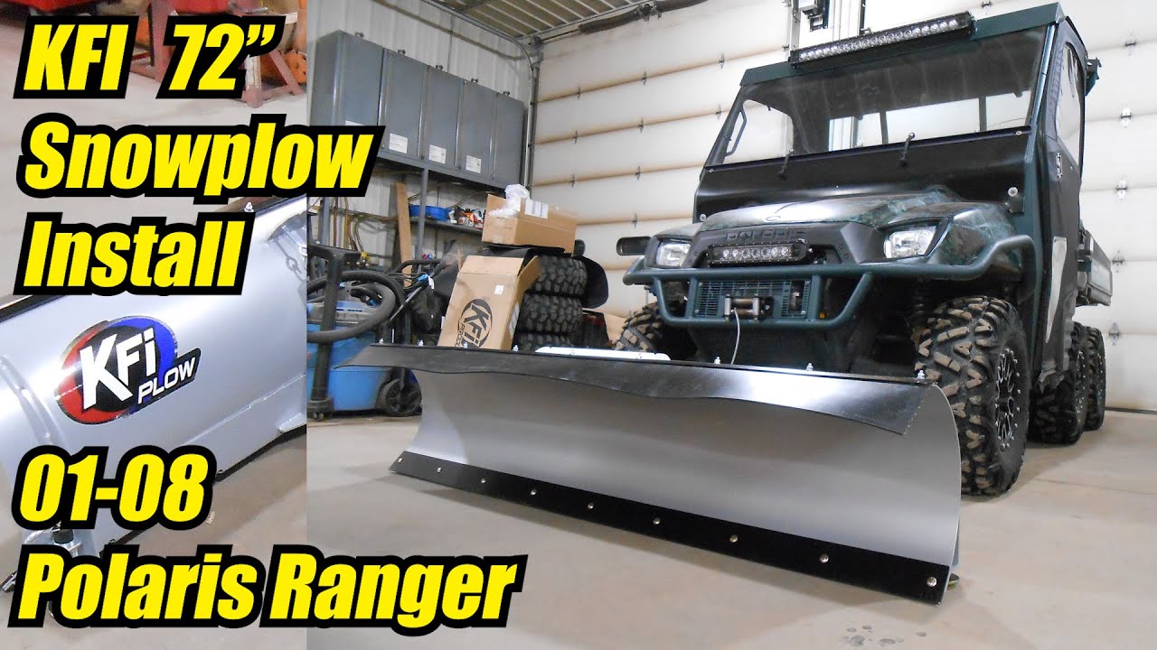 04 Установка снегоочистителя Polaris Ranger 6x6 KFI 72
