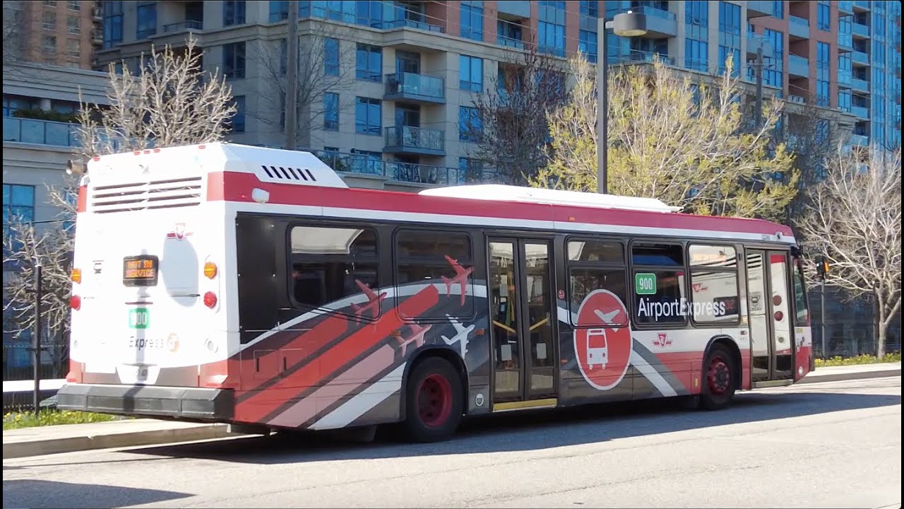 TTC 900 Airport Express Bus Ride #3338 from Toronto Pearson Airport to Kipling Stn (May 2nd, 2024)