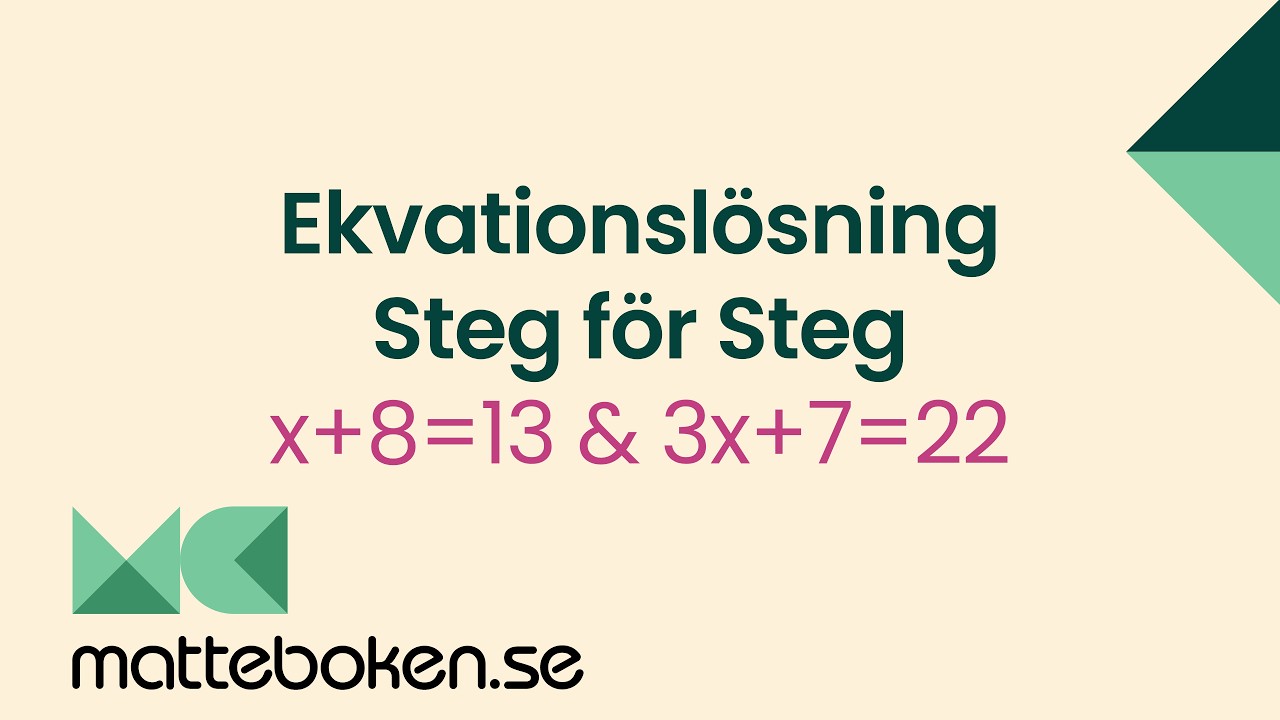 Matte 1 - Adam - Algebra - Ekvationslösning