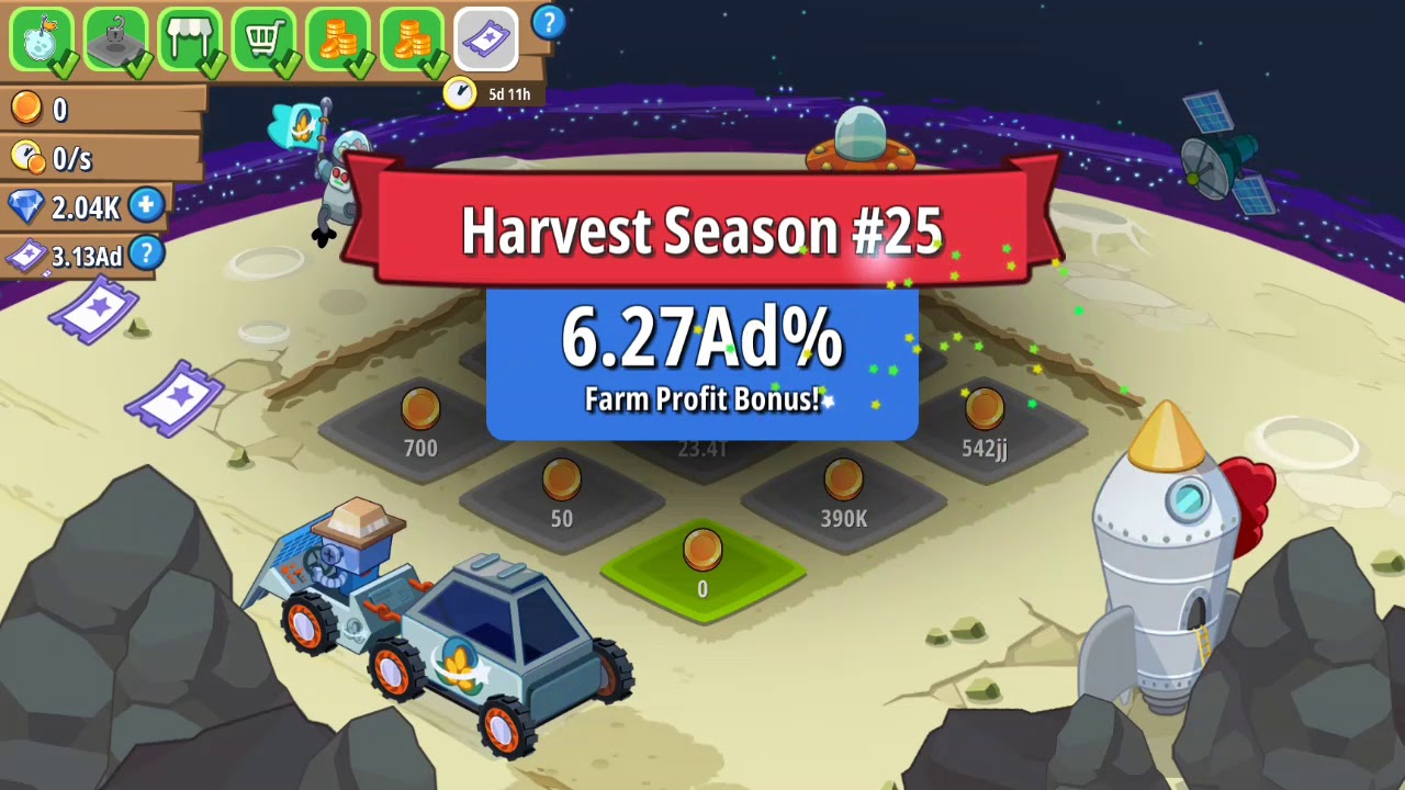 Idle Farming Empire Moon Event Starting the Quest Part5A Harvested #24 to #27