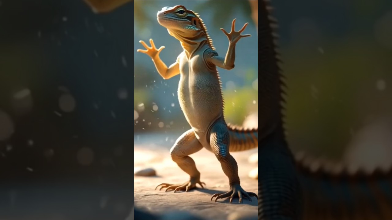 lizard dancing 🦎🦎 #shorts #lizard #dance #funny #cartoonkidsentertainment