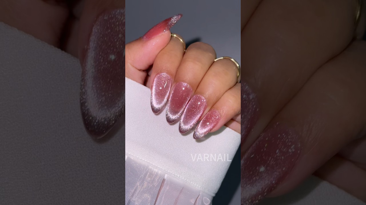 Try this Sparkling French Cat Eye Nails! #nails #nailart #nailtutorial