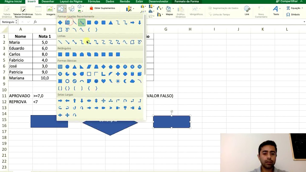 Microsoft Excel - Média e Testes Condicionais