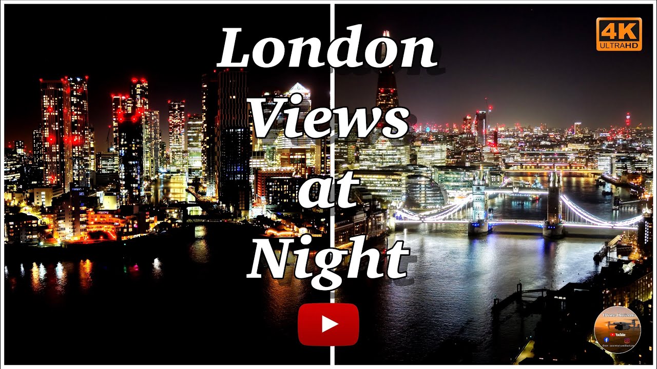 Stunning Nighttime Drone Views of London's Iconic Landmarks