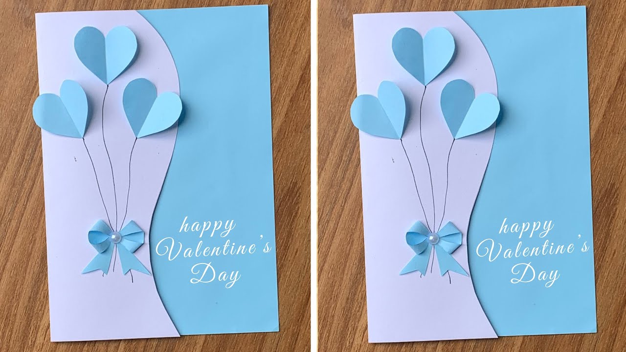Tarjeta de San Valent&iacute;n con Globos de Coraz&oacute;n | Valentine&rsquo;s Day Card DIY