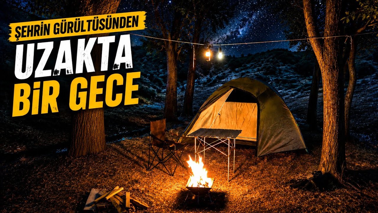 ŞEHRİN G&Uuml;R&Uuml;LT&Uuml;S&Uuml;NDEN UZAKTA BİR GECE - DAĞDA TEK BAŞINA KAMP! 