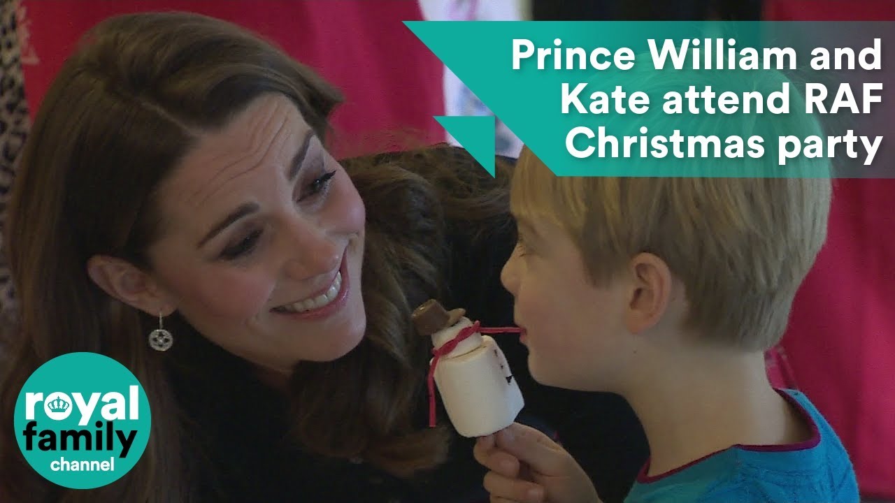 Prince William and Kate laugh with kids at Christmas party