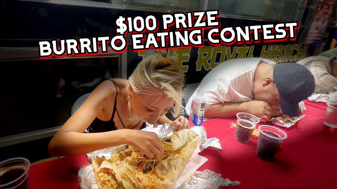 $100 PRIZE BURRITO EATING CONTEST at The Royal Hibachi in Whittier, CA!! #RainasCrazy