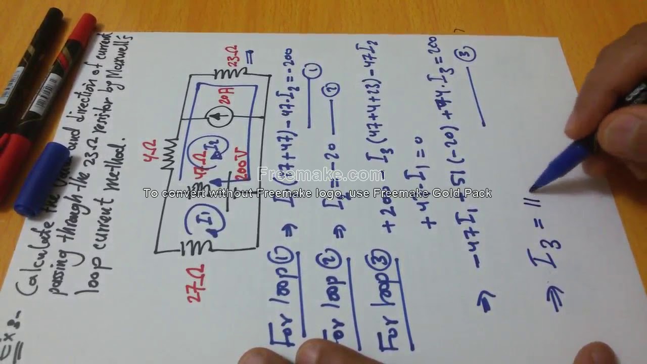 Maxwell's Loop current method: The special cases  أمثلة على ألحالات الخاصة لنظرية ماكسويل