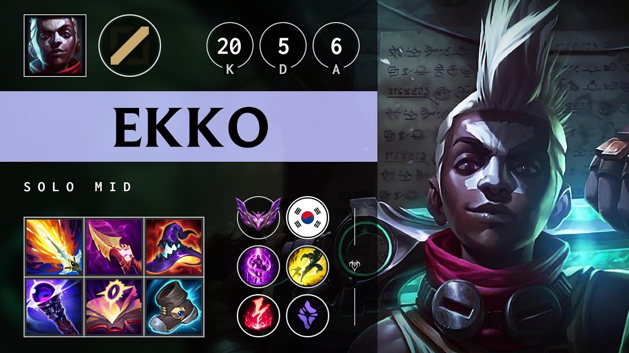Ekko Mid vs Ahri: Triple Kill, Legendary - KR Master Patch 14.20