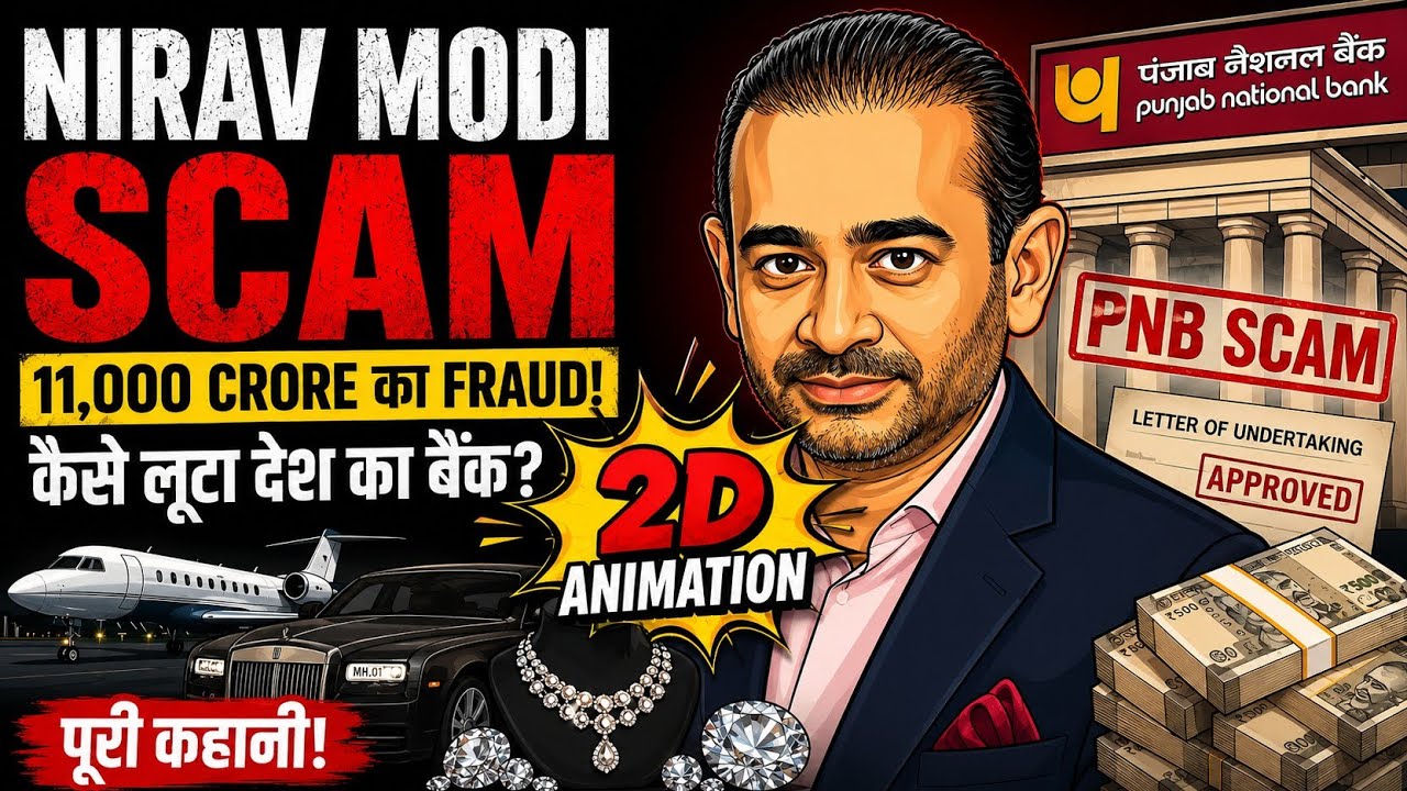 Nirav Modi PNB Scam Explained | 11,000 Crore Bank Fraud | Real Story | 2D Animation