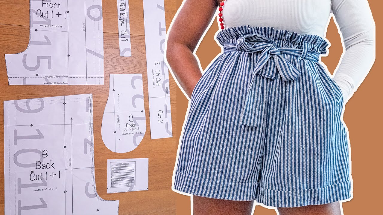 How To Cut & Sew Paperbag Shorts | Kim Dave