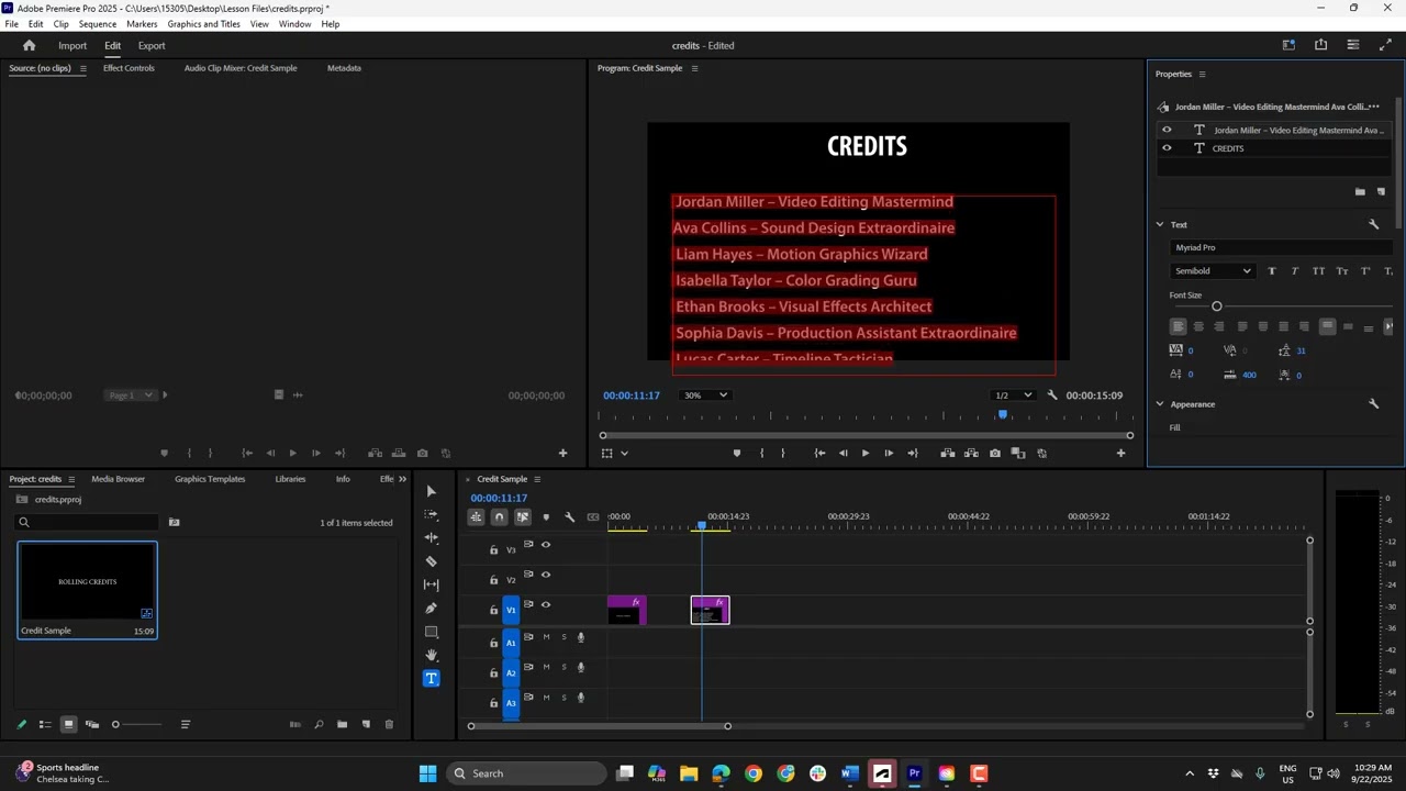 Rolling Credits in Premiere TUTORIAL