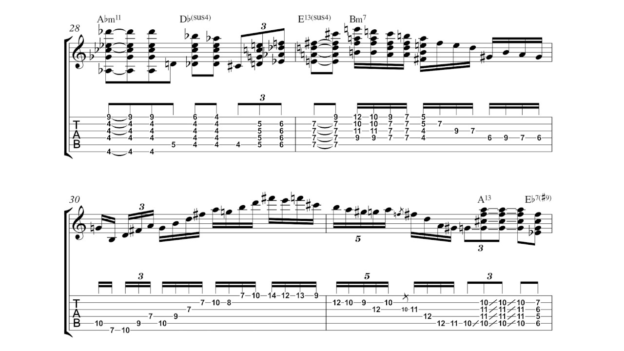 Joe Pass Misty Solo Jazz Guitar Transcription