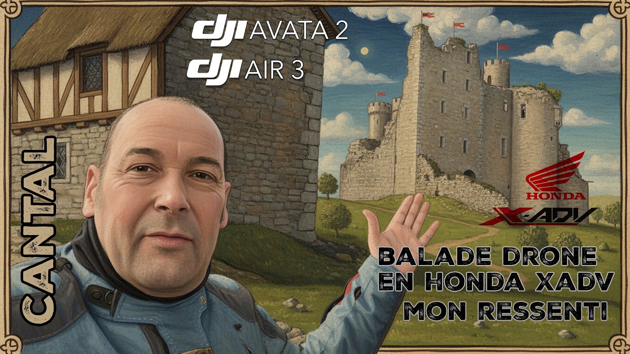 🏰 Balade moto & drone dans le Cantal – À la découverte du château de Naucaze en Honda XADV 750 !