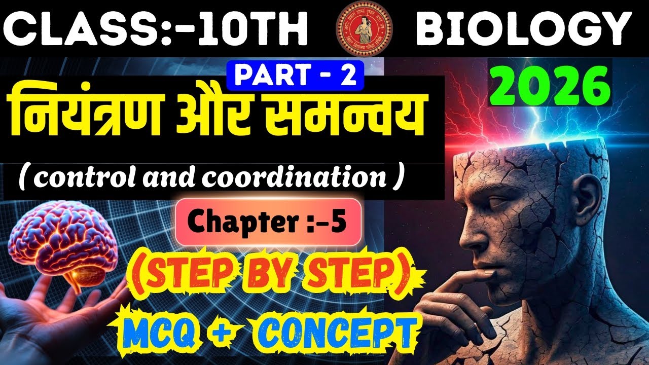 Class 10 Bihar Board Biology 2026 | Control & Coordination MCQ + Concept | Matric Exam VVI
