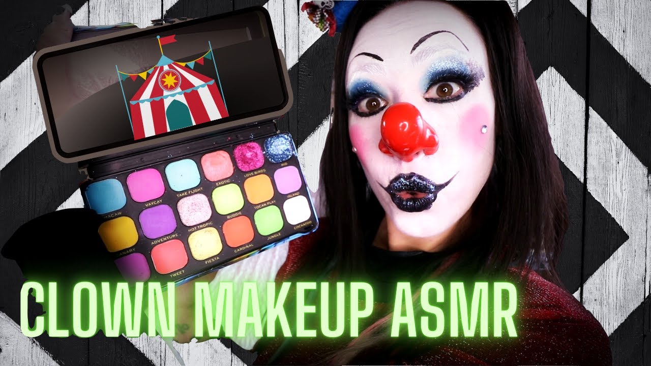 CLOWN GIRL ASMR // CLOWNGIRL DOES YOUR CLOWN MAKEUP // CLOWN MAKEUP ASMR // WHISPER ASMR SOUNDS