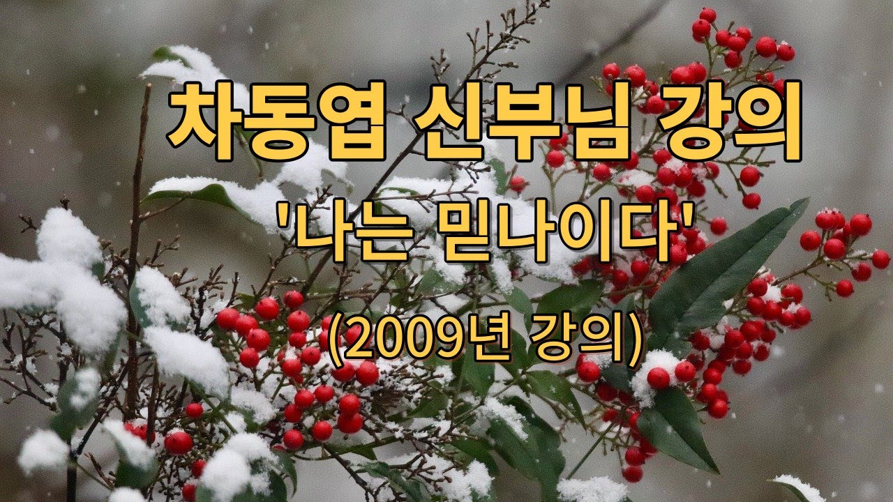 2강. 차동엽 신부님 강의- '2강, 나는 믿나이다',  - 여기에 물이 (2009년 강의)