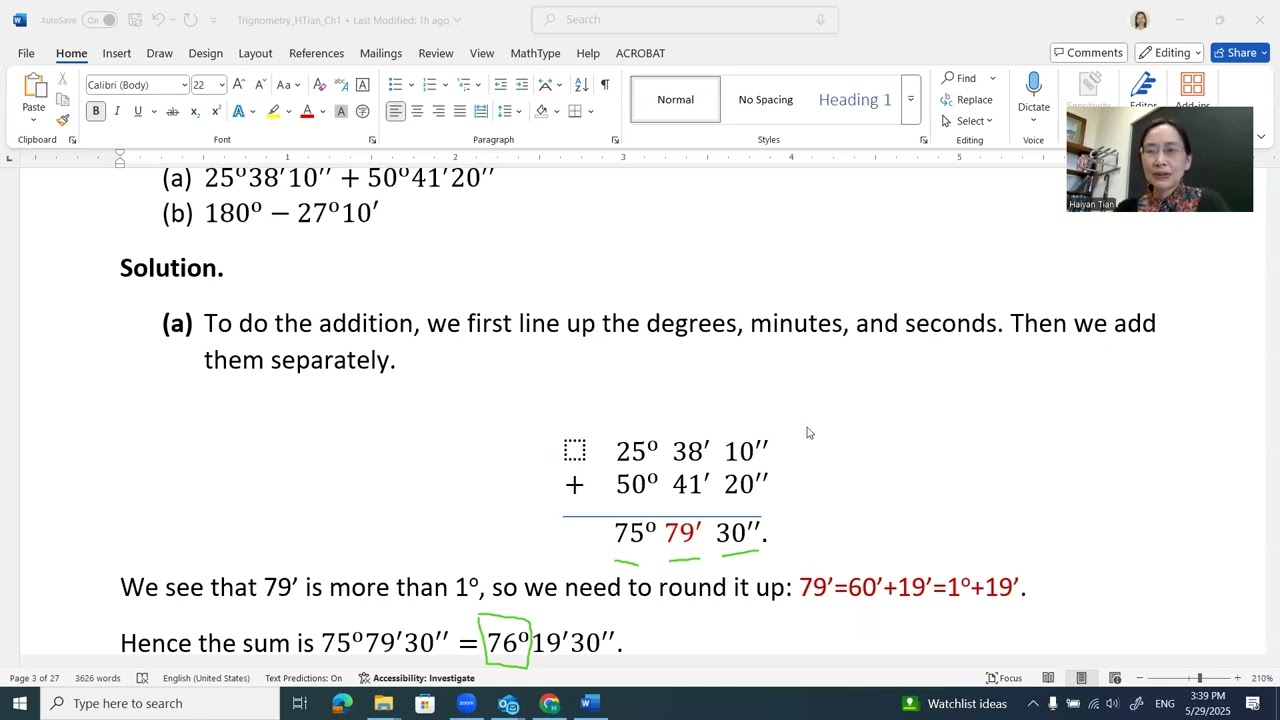 Trigonometry - conversion between degrees, minutes, seconds and decimal degrees