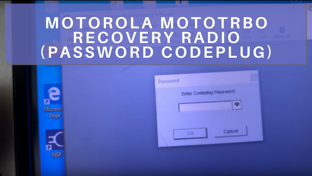 Motorola Mototrbo radio - recovery radio with password codeplug (without having blank codeplug)