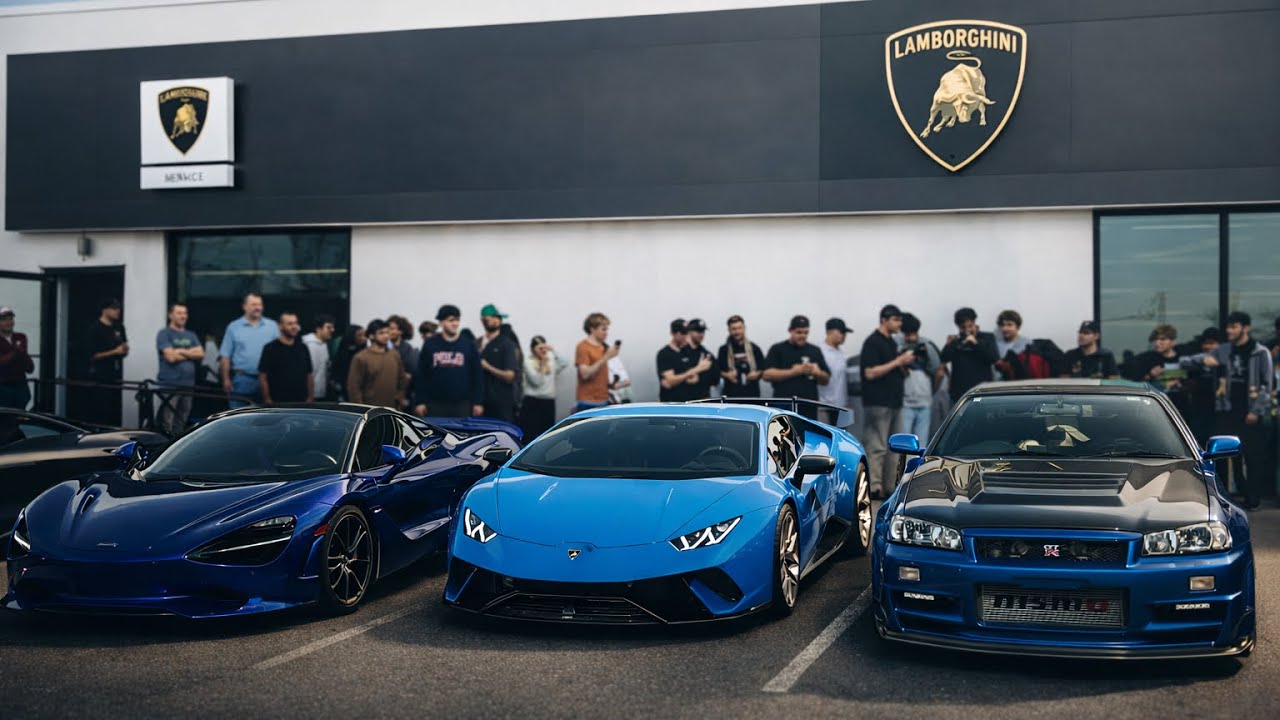 What Happens When Modified Cars Meet at a Lamborghini dealership? 
