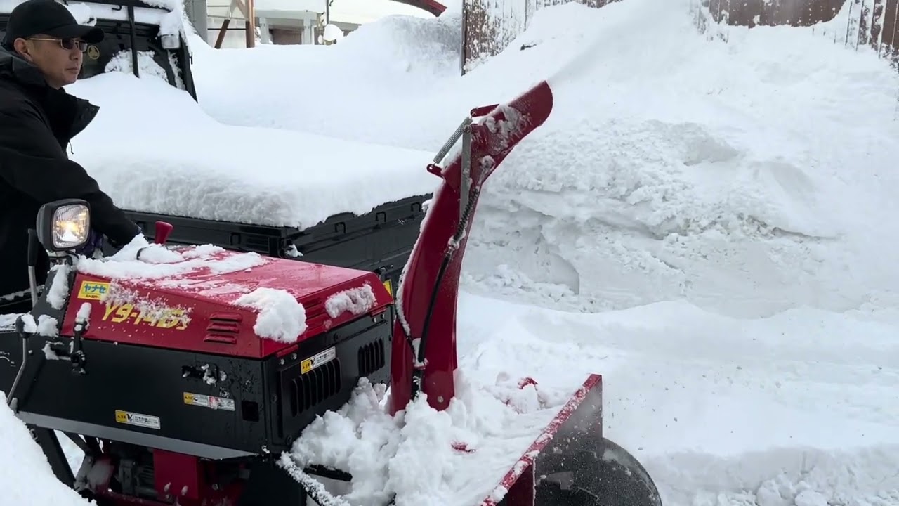【除雪機】YANASE Y9-14Gsを朝イチで動かす動画