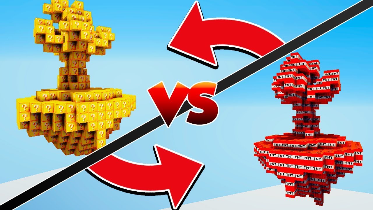 LUCKY BLOCK EILAND VS TNT EILAND - Minecraft Mod Versus