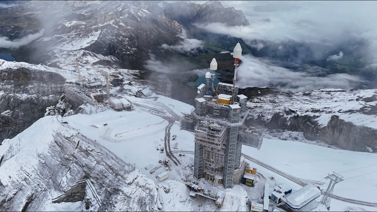 Titlis 3020 Baustelle auf dem Gletscher  🇨🇭🏗️🔨🏔️