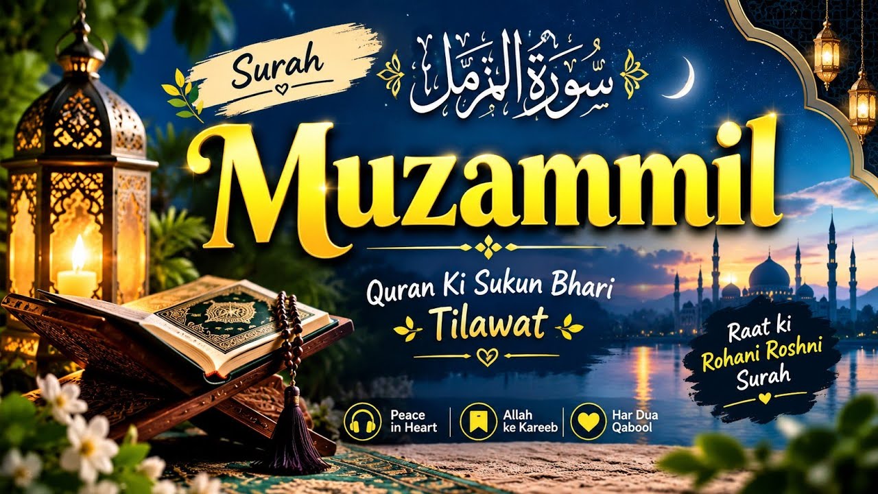 🌿 Surah Muzammil &mdash; Tilawat-e-Quran 🕊️✨ Har Lafz Mein Imaan Ki Meethi Mehka 🤍📖