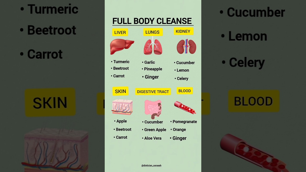 Full Body Cleanse Naturally | Detox Your Liver, Kidney, Lungs, Skin & Blood #healthyeating #diettips