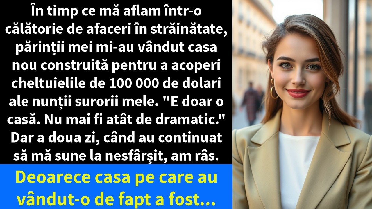 În timp ce mă aflam într-o călătorie de afaceri în străinătate, părinții mei mi-au vândut casa nou