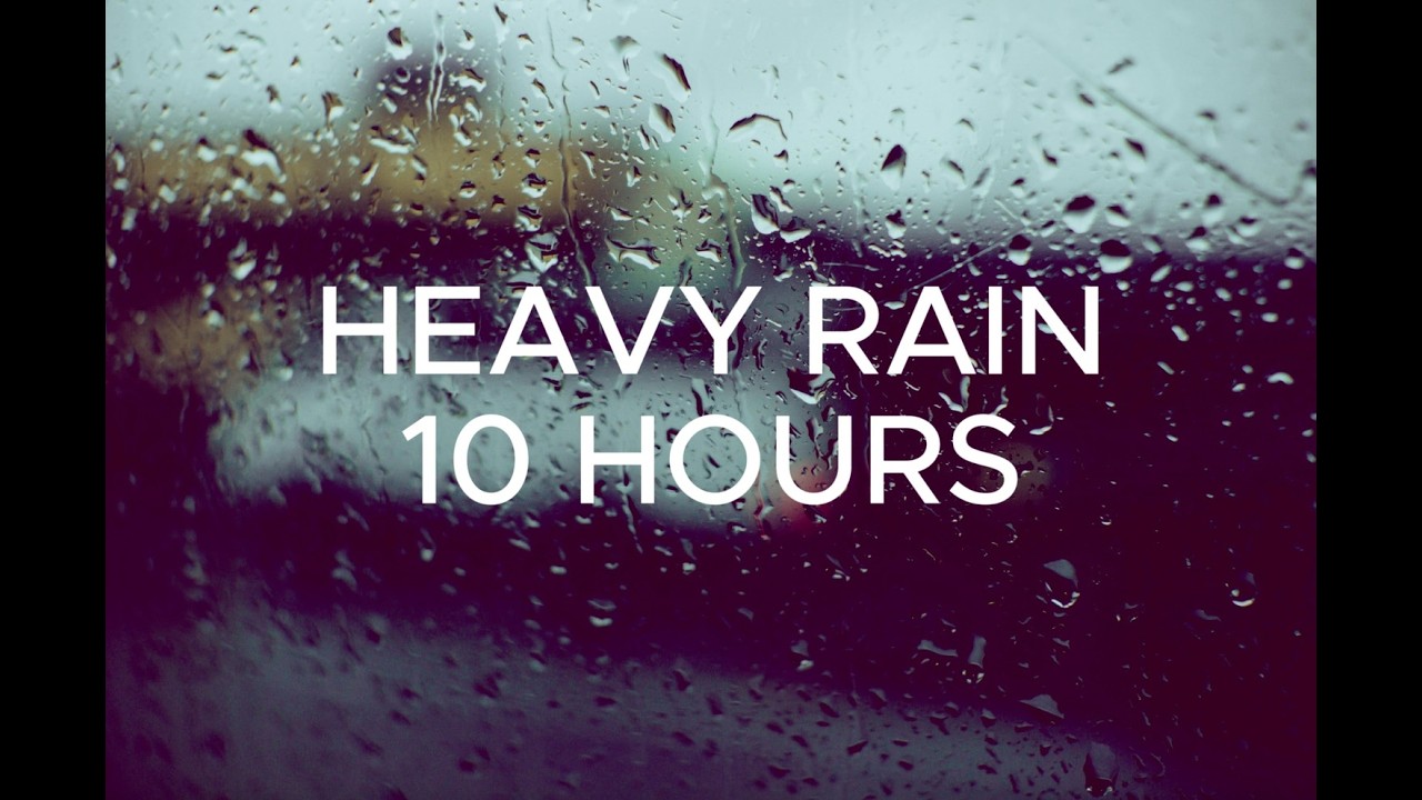 Heavy Rain Sounds for Deep Sleep (10 Hours, Black Screen, No Thunder)