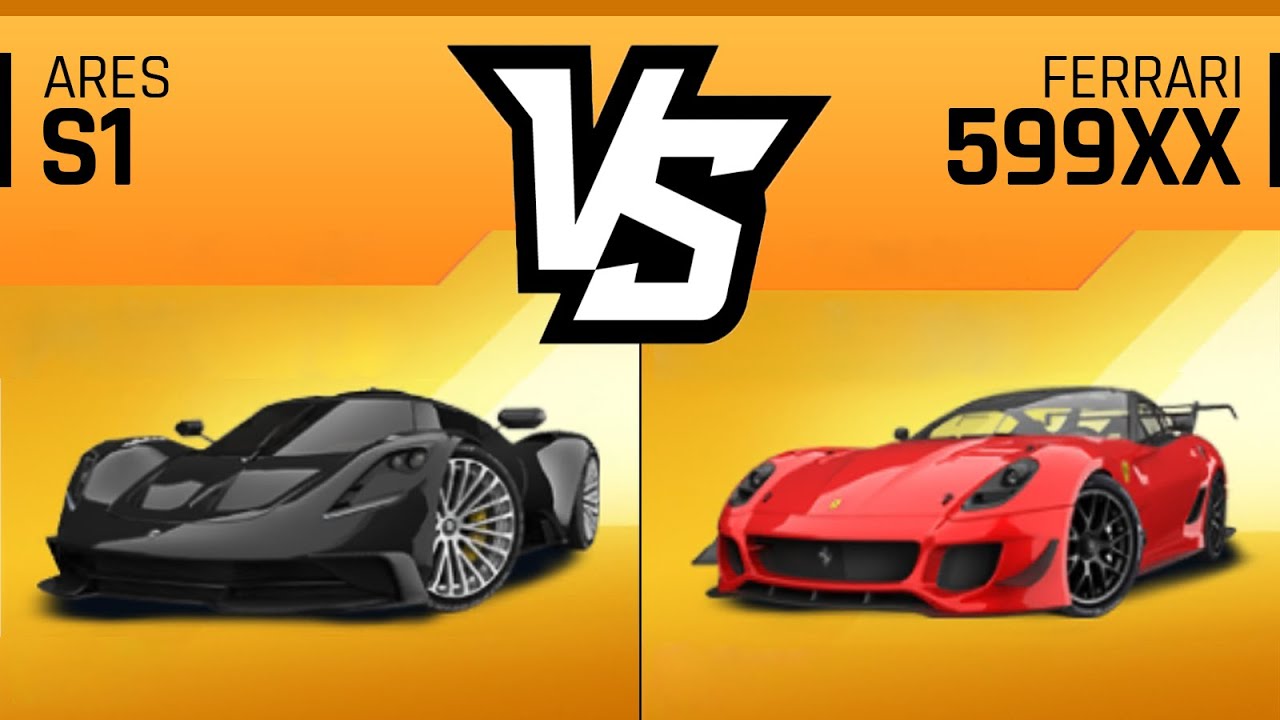 Asphalt 9 ARES S1 vs FERRARI 599XX EVO - Max Comparison & Performance Review