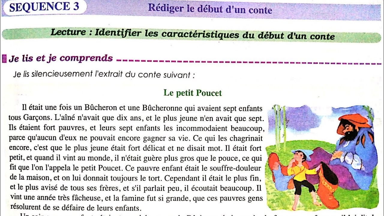 Lecture : le Petit Poucet| identifier les caractéristiques du début d'un conte| Livret Parcours
